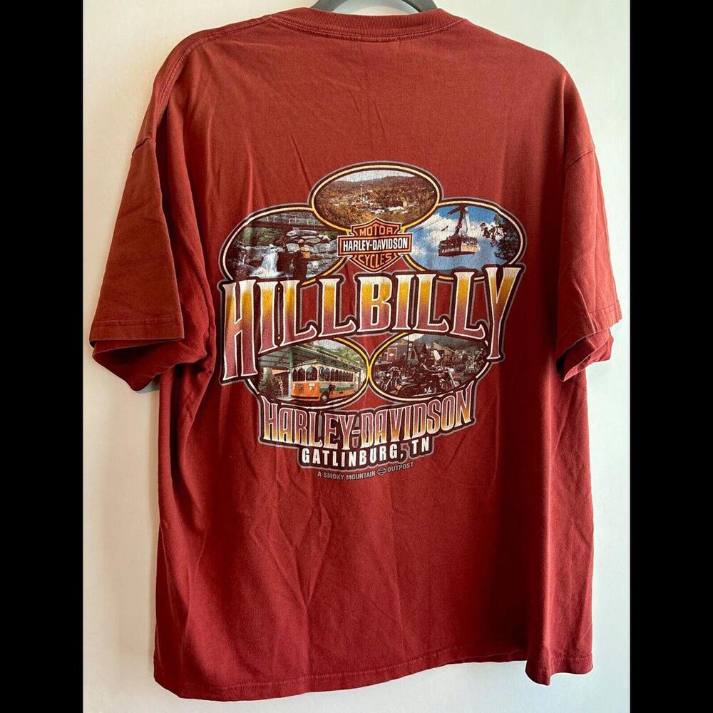 Hillbilly Harley Davidson XL Gatlinburg TN Faded Tshirt Beat Up Distressed